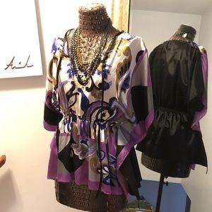 Genuine 100% Silk Batwing Blouse